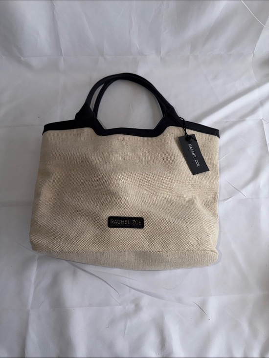 Rachel Zoe Handbags - Rachel Zoe Woven Straw/Canvas Summer Tote Bag